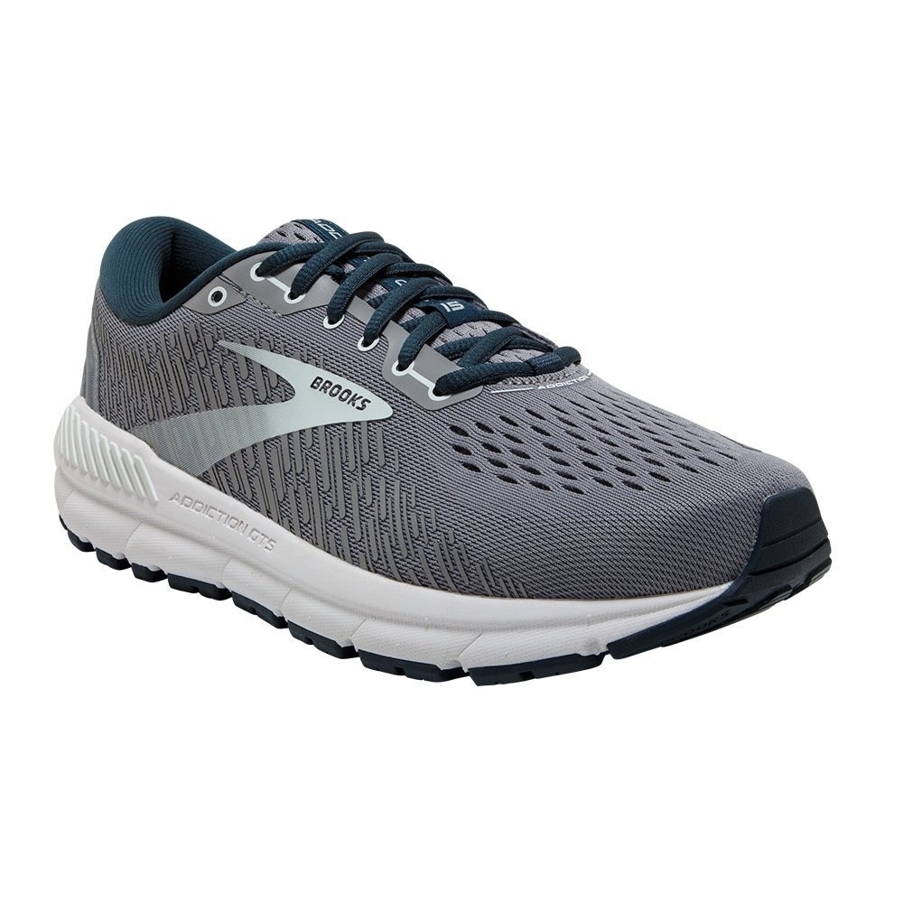 Brooks Addiction GTS 15 Womens Running Shoes Grey Navy Wide D 1203521D099 SZ 8.5